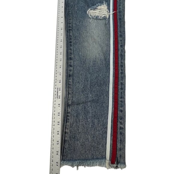 One X One Teaspoon High Waist Awesome Baggies Jean 29 Raw Hem Tapered Distressed - Picture 10 of 13